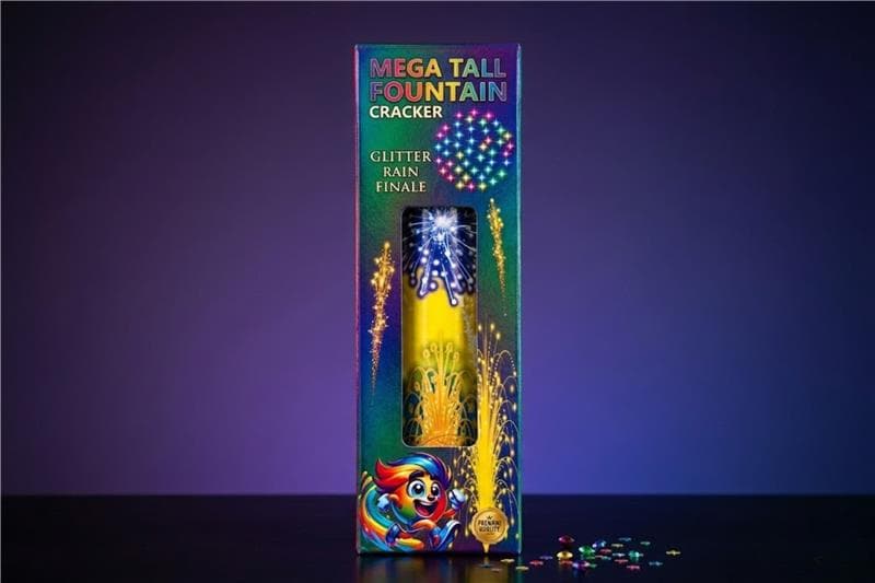 Mini and medium Bijili fountain crackers burning at night